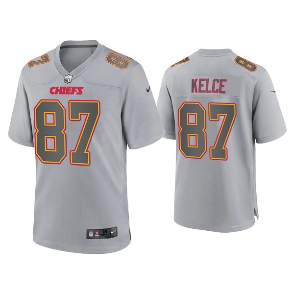 Men's Kansas City Chiefs #87 Travis KelceGrey Atmosphere Fashion Stitched Game Jersey Men's Kansas City Chiefs #87 Travis KelceGrey Atmosphere Fashion Stitched Game Jersey